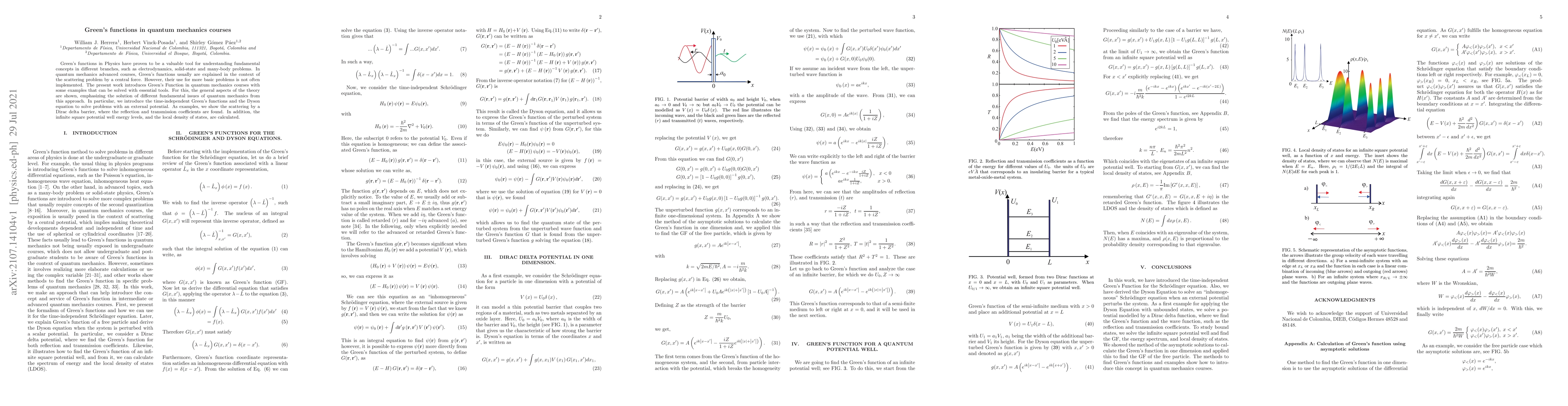 Thumbnail for Green's functions in quantum mechanics courses