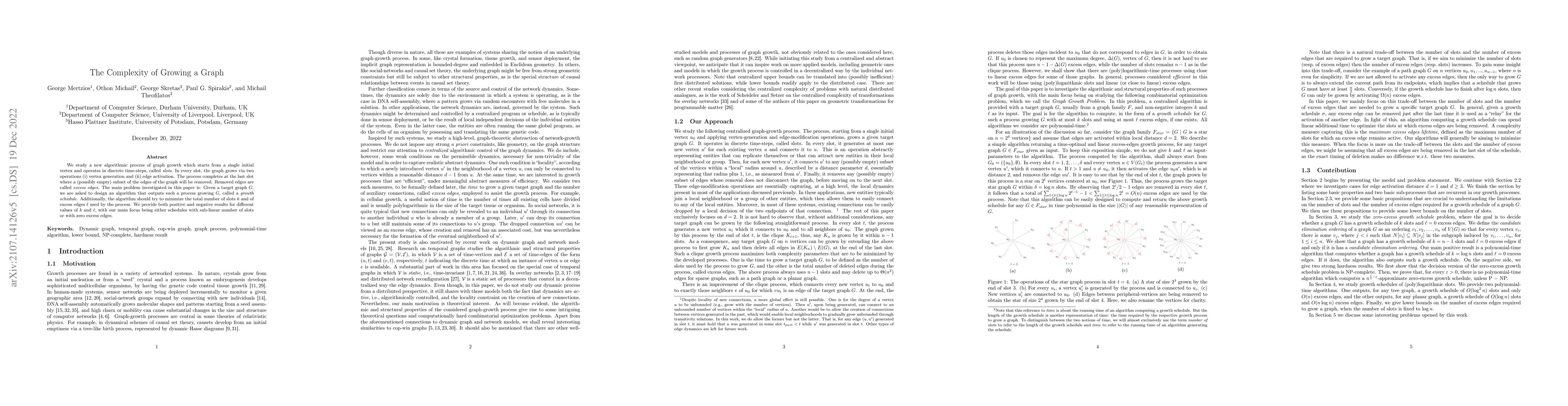 Thumbnail for The Complexity of Growing a Graph
