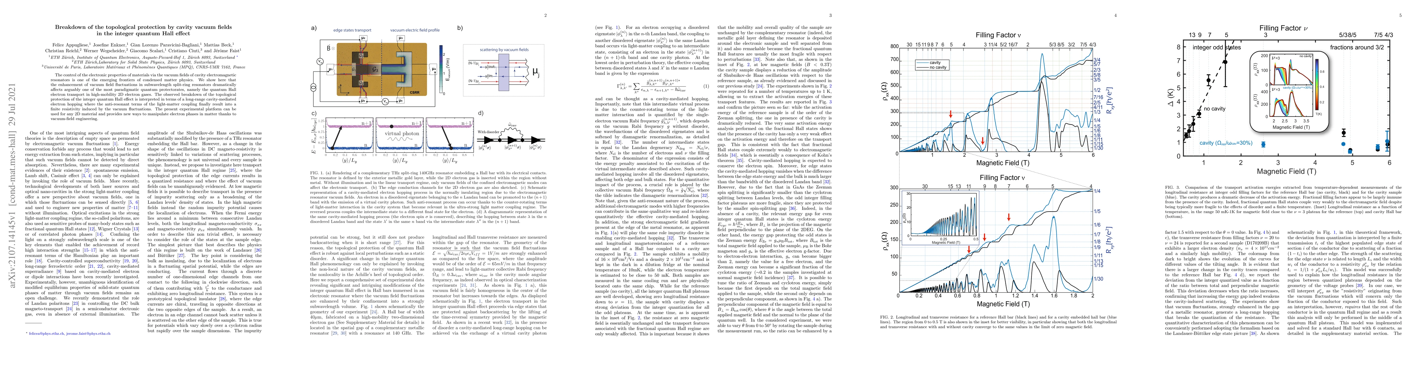 Thumbnail for Breakdown of the topological protection by cavity vacuum fields in the
  integer quantum Hall effect