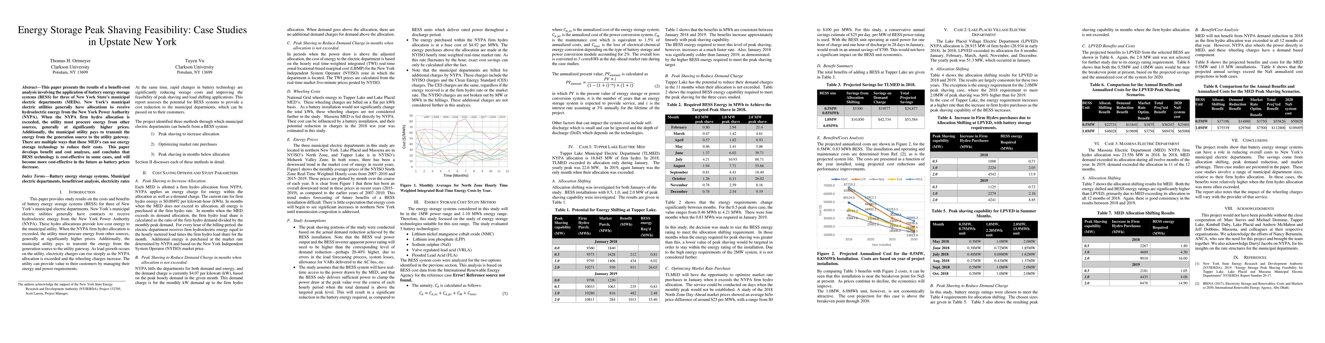 Thumbnail for Energy Storage Peak Shaving Feasibility: Case Studies in Upstate New
  York