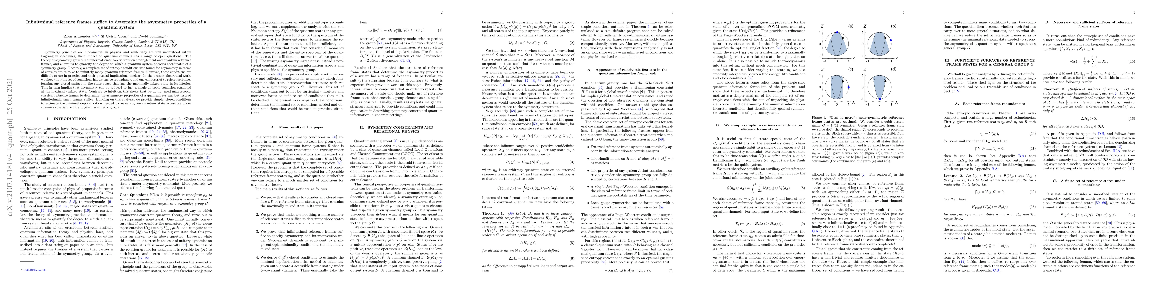 Thumbnail for Infinitesimal reference frames suffice to determine the asymmetry
  properties of a quantum system