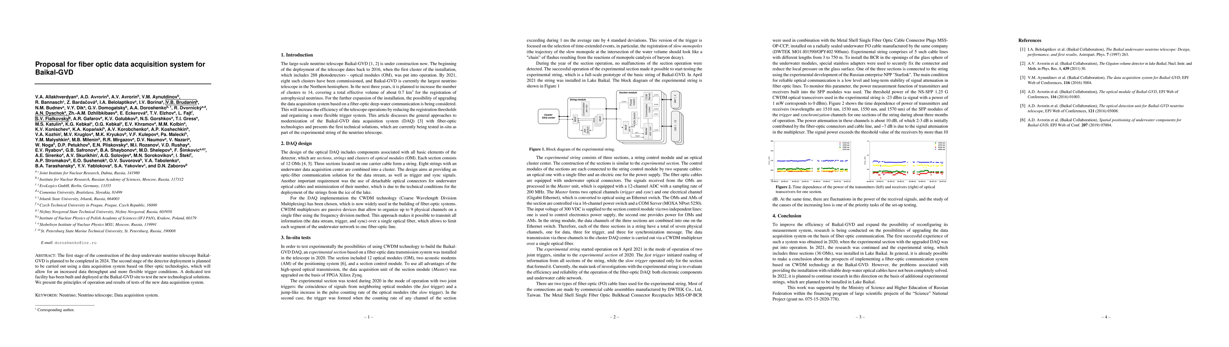 Thumbnail for Proposal for fiber optic data acquisition system for Baikal-GVD