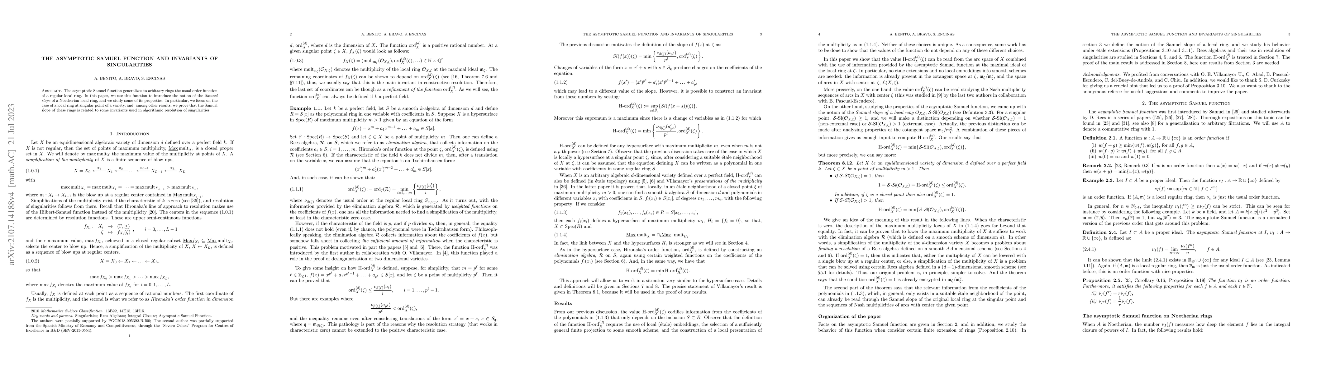 Thumbnail for The asymptotic Samuel function and invariants of singularities