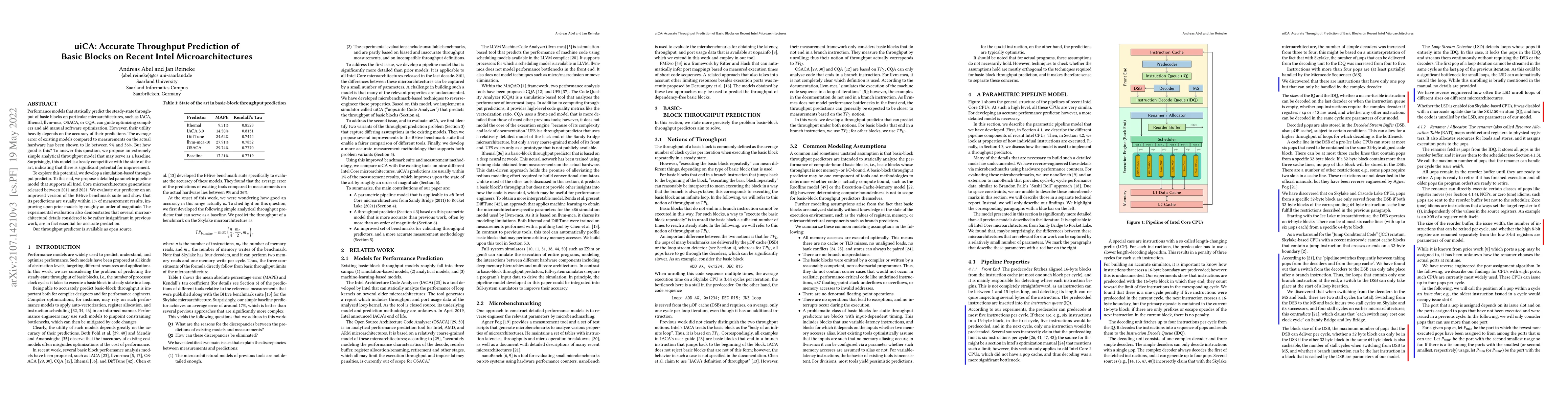 Thumbnail for uiCA: Accurate Throughput Prediction of Basic Blocks on Recent Intel
  Microarchitectures