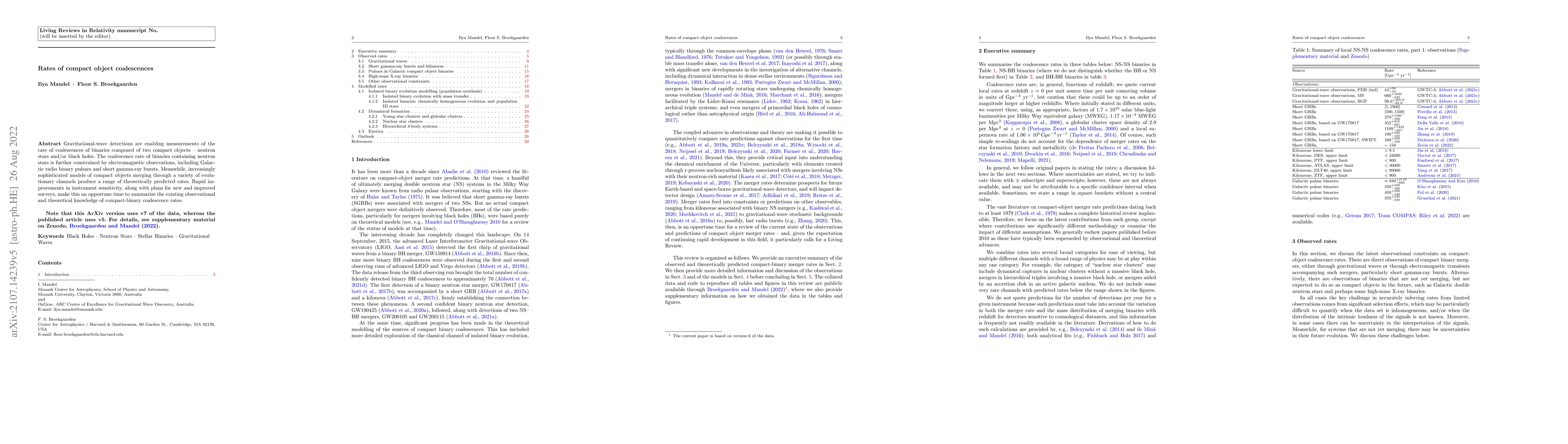 Thumbnail for Rates of Compact Object Coalescences