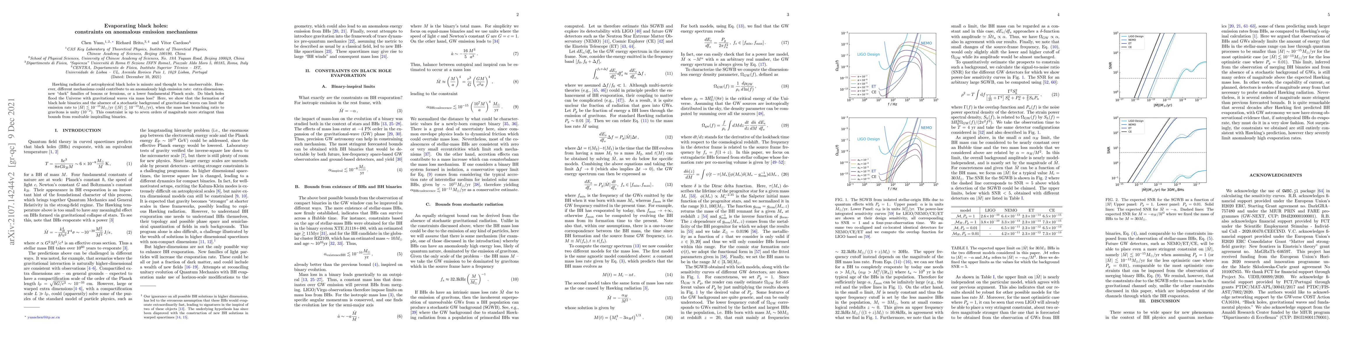 Thumbnail for Evaporating black holes: constraints on anomalous emission mechanisms
