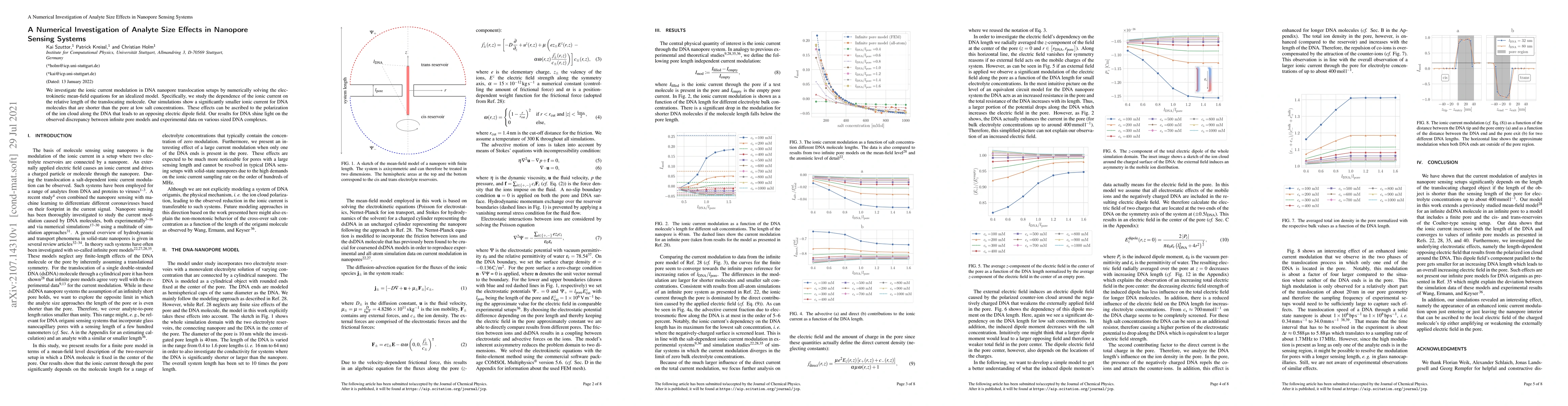Thumbnail for A Numerical Investigation of Analyte Size Effects in Nanopore Sensing
  Systems