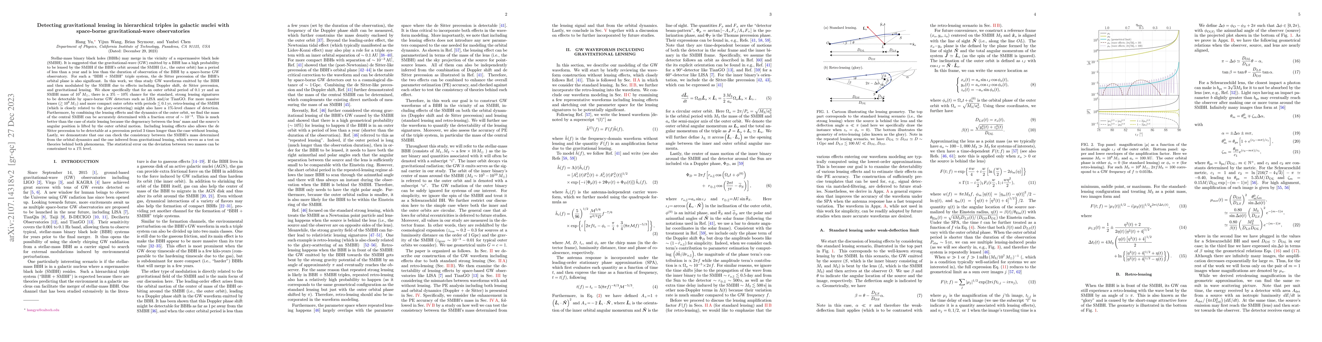 Thumbnail for Detecting gravitational lensing in hierarchical triples in galactic
  nuclei with space-borne gravitational-wave observatories