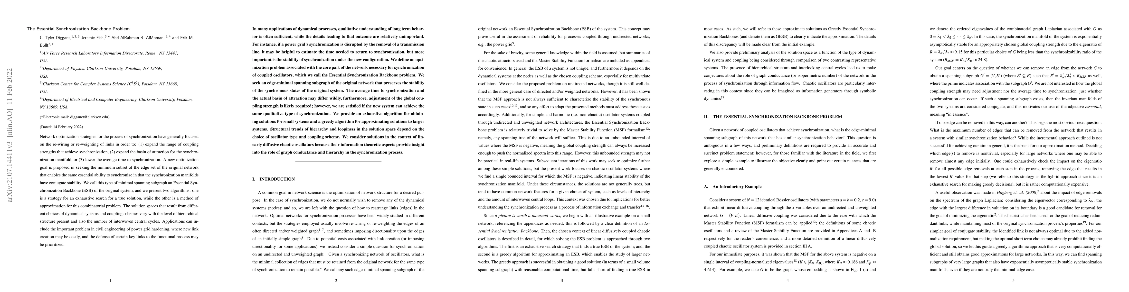 Thumbnail for The Essential Synchronization Backbone Problem