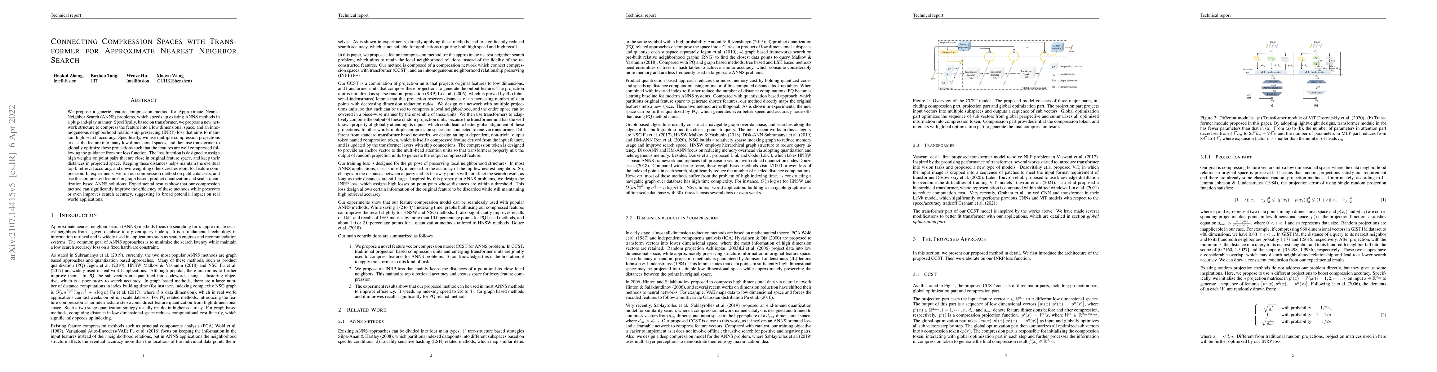 Thumbnail for Connecting Compression Spaces with Transformer for Approximate Nearest
  Neighbor Search