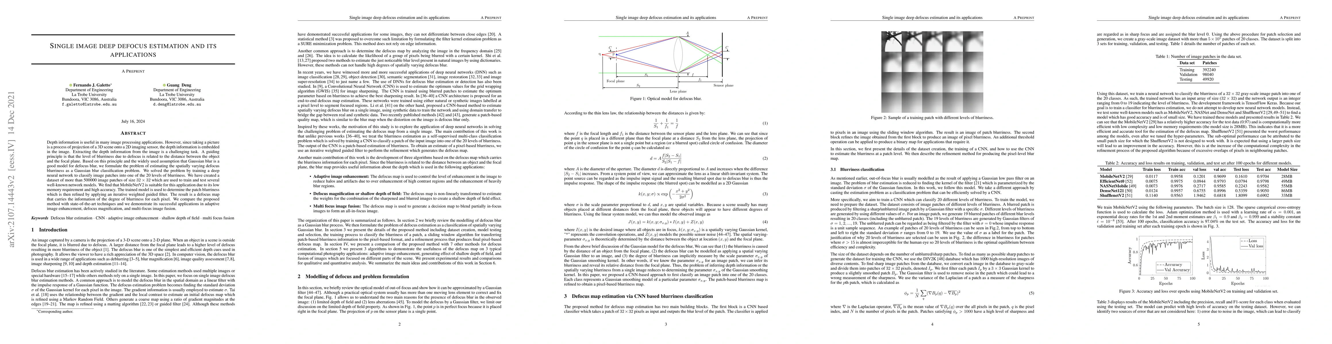 Thumbnail for Single image deep defocus estimation and its applications