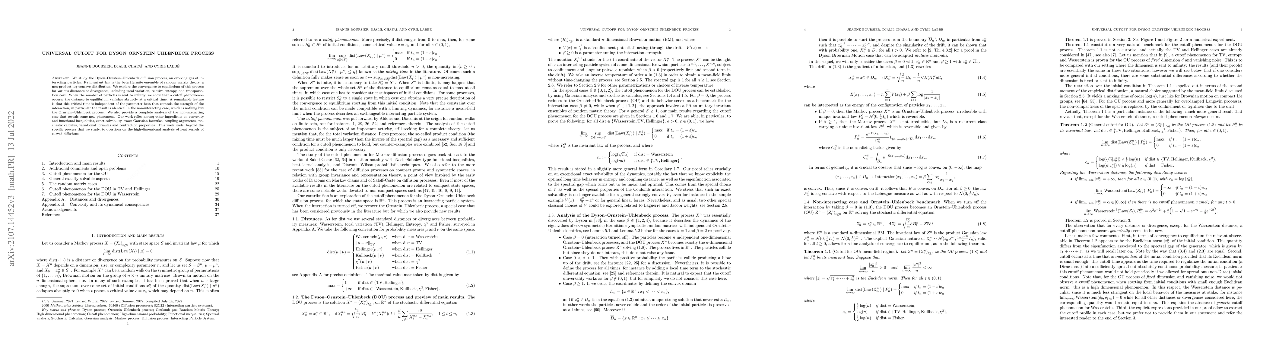 Thumbnail for Universal cutoff for Dyson Ornstein Uhlenbeck process