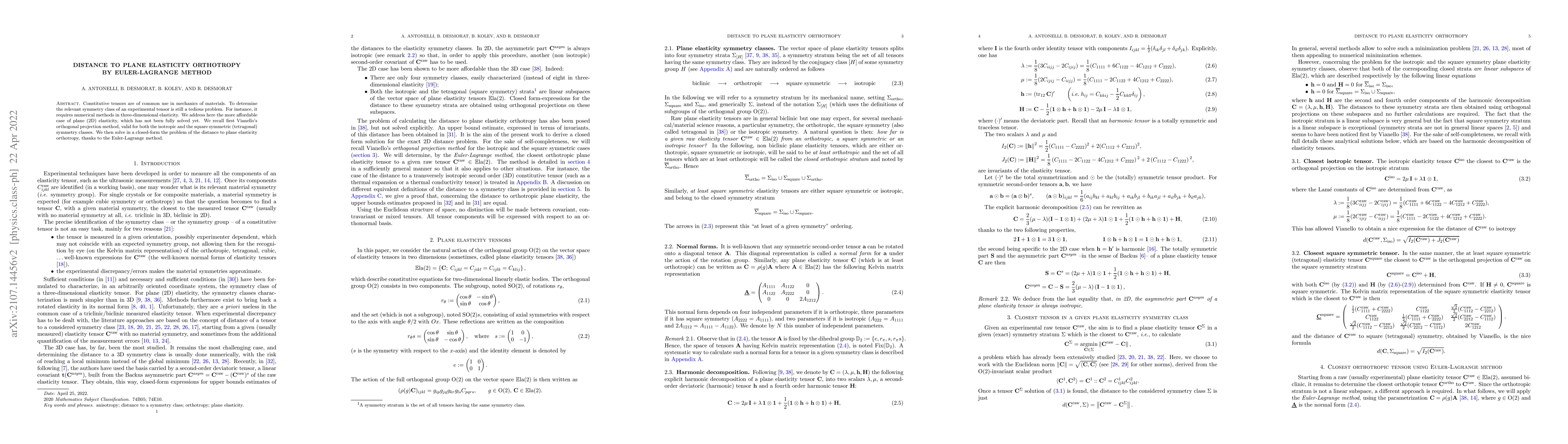 Thumbnail for Distance to plane elasticity orthotropy by Euler-Lagrange method
