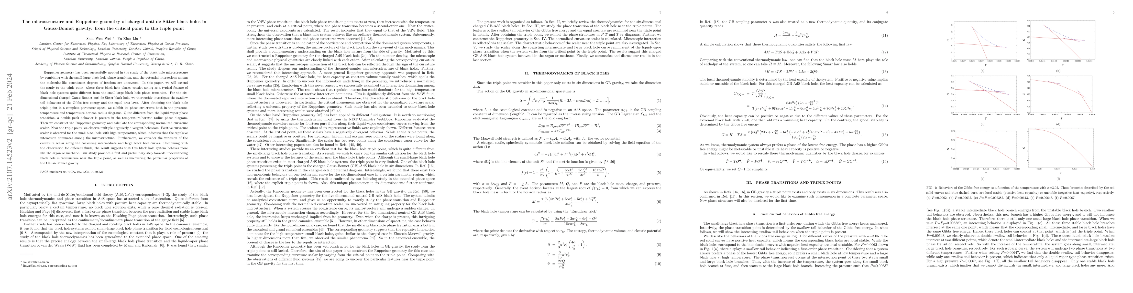 Thumbnail for The microstructure and Ruppeiner geometry of charged anti-de Sitter
  black holes in Gauss-Bonnet gravity: from the critical point to the triple
  point