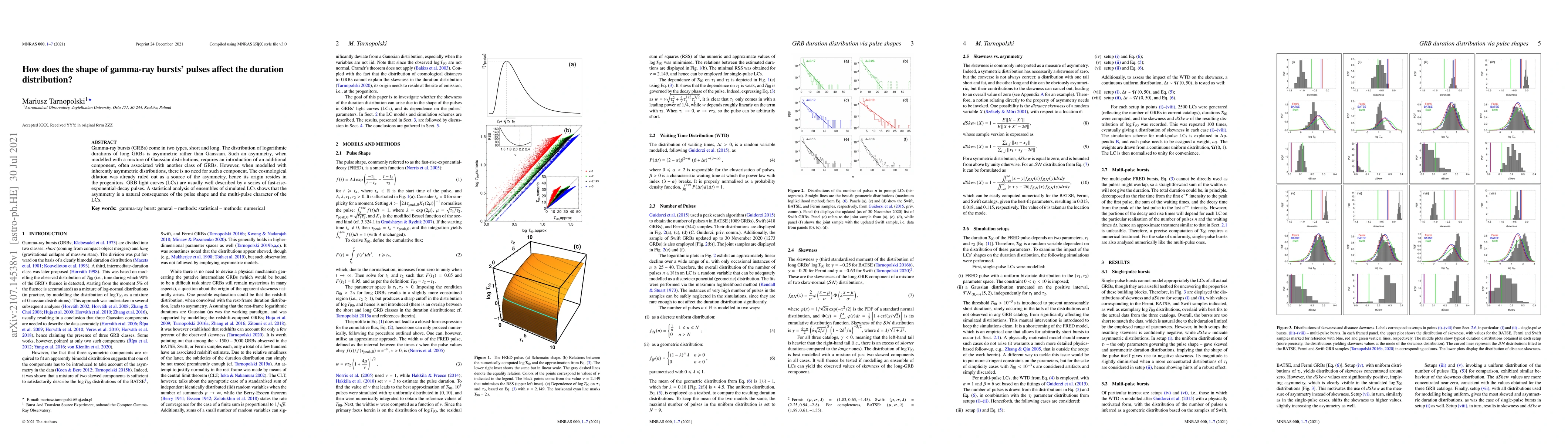 Thumbnail for How does the shape of gamma-ray bursts' pulses affect the duration
  distribution?