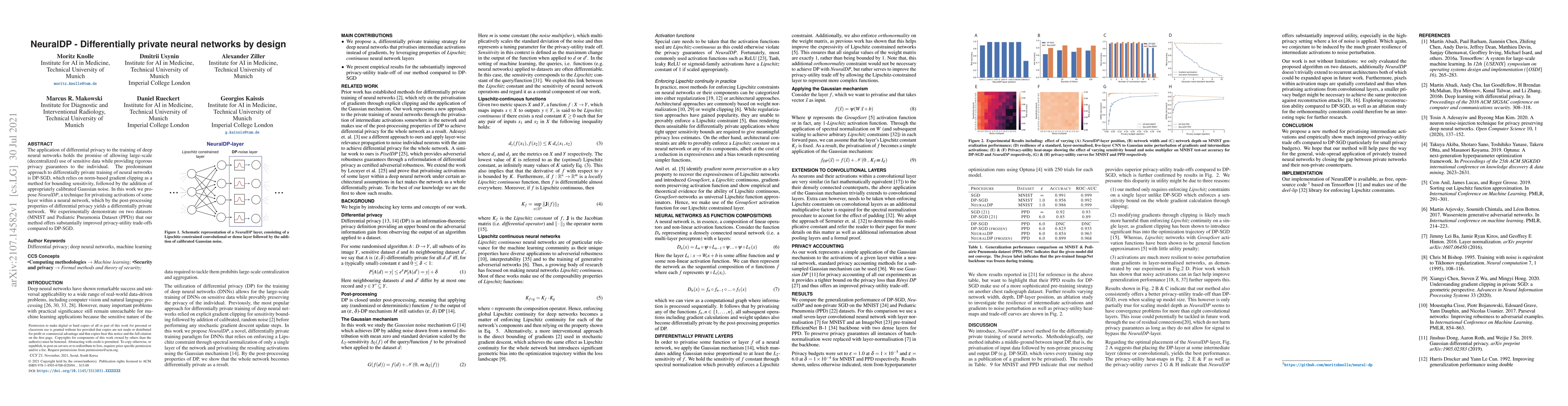 Thumbnail for NeuralDP Differentially private neural networks by design