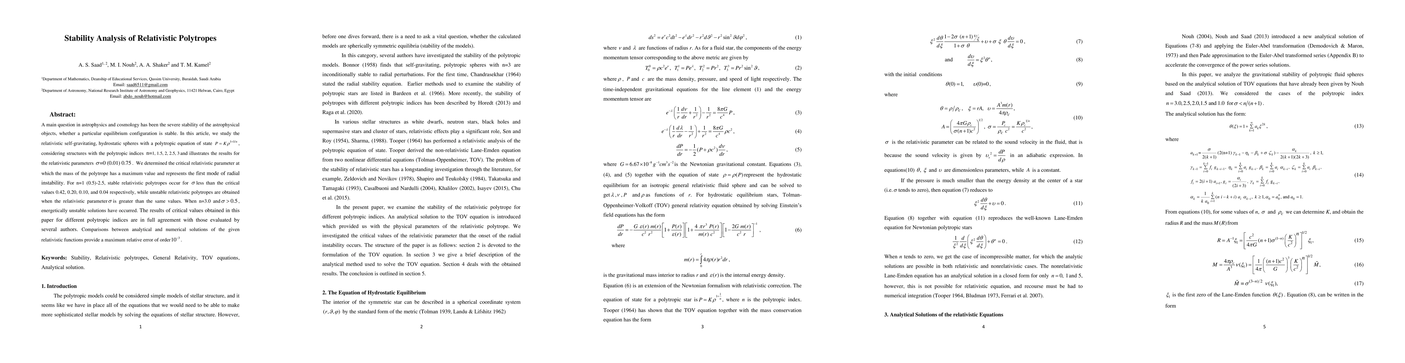 Thumbnail for Stability Analysis of Relativistic Polytropes