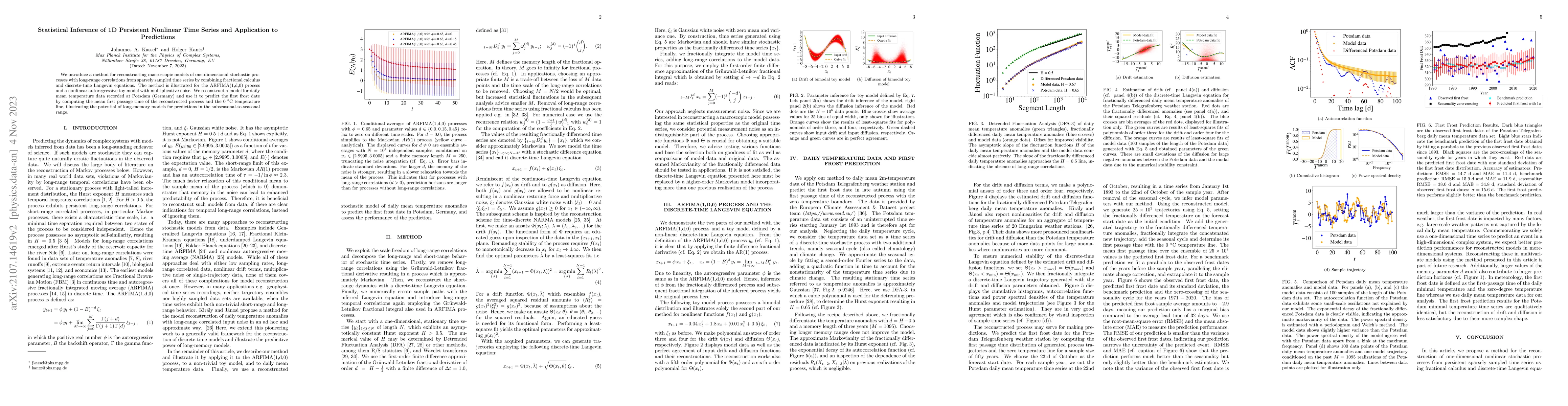 Thumbnail for Statistical Inference of 1D Persistent Nonlinear Time Series and
  Application to Predictions