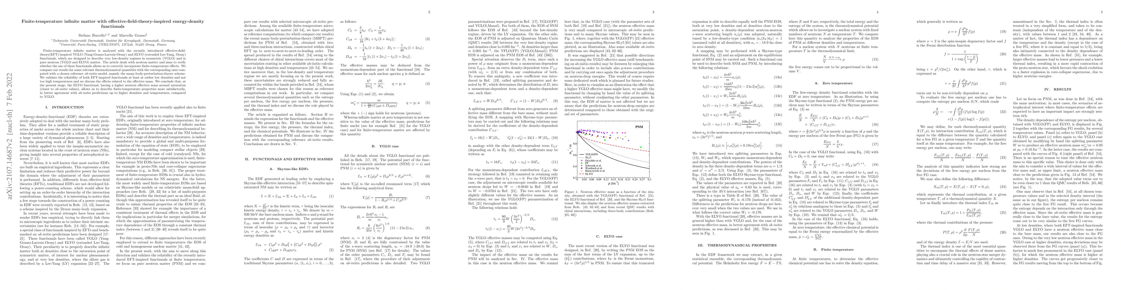 Thumbnail for Finite-temperature infinite matter with effective-field-theory-inspired
  energy-density functionals