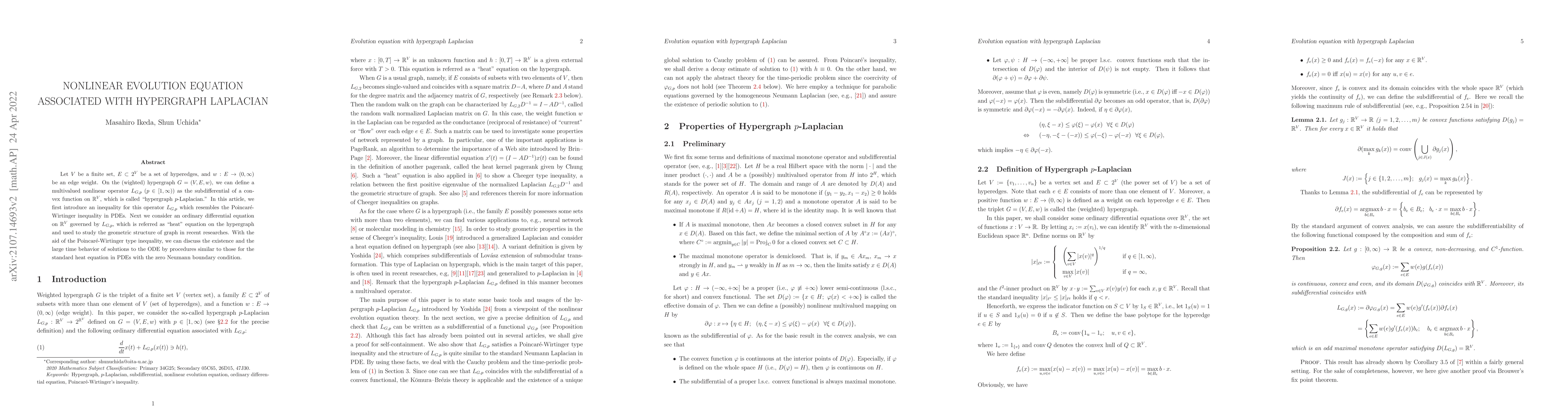 Thumbnail for Nonlinear Evolution Equation Associated with Hypergraph Laplacian