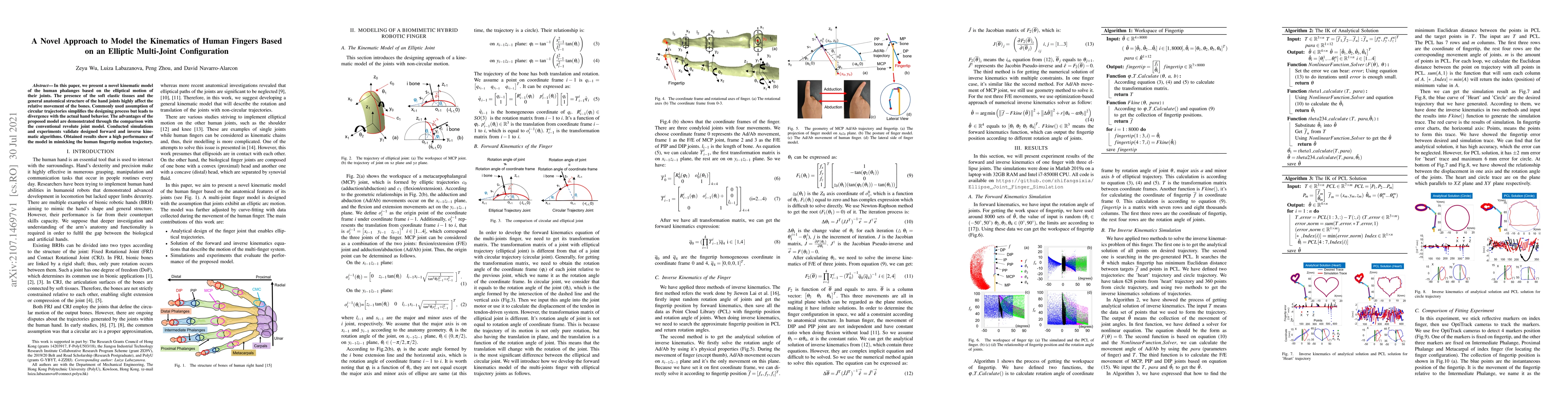Thumbnail for A Novel Approach to Model the Kinematics of Human Fingers Based on an
  Elliptic Multi-Joint Configuration