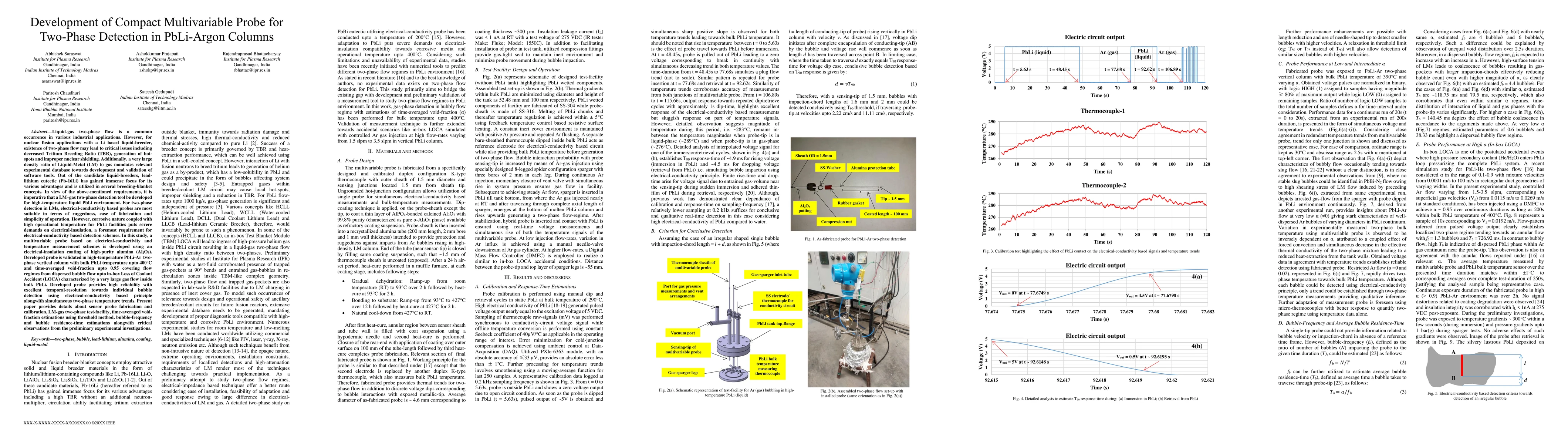 Thumbnail for Development of Compact Multivariable Probe for Two-Phase Detection in
  PbLi-Argon Columns