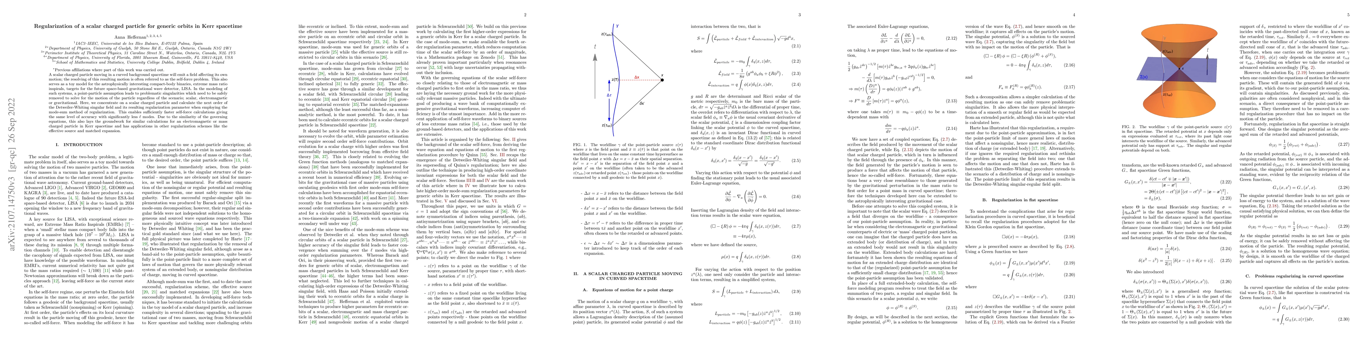Thumbnail for Regularization of a scalar charged particle for generic orbits in Kerr
  spacetime