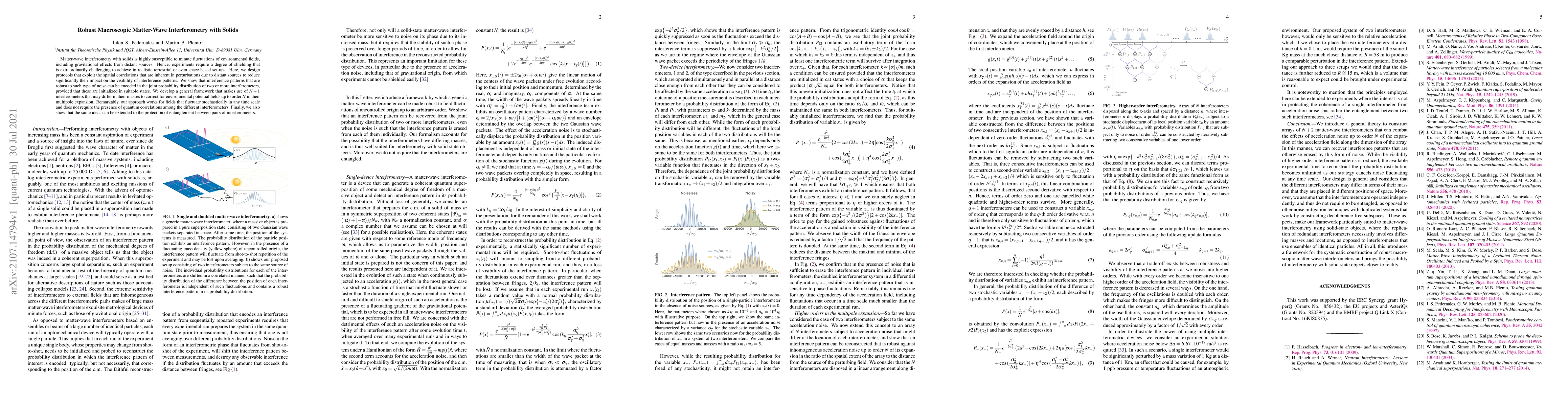Thumbnail for Robust Macroscopic Matter-Wave Interferometry with Solids