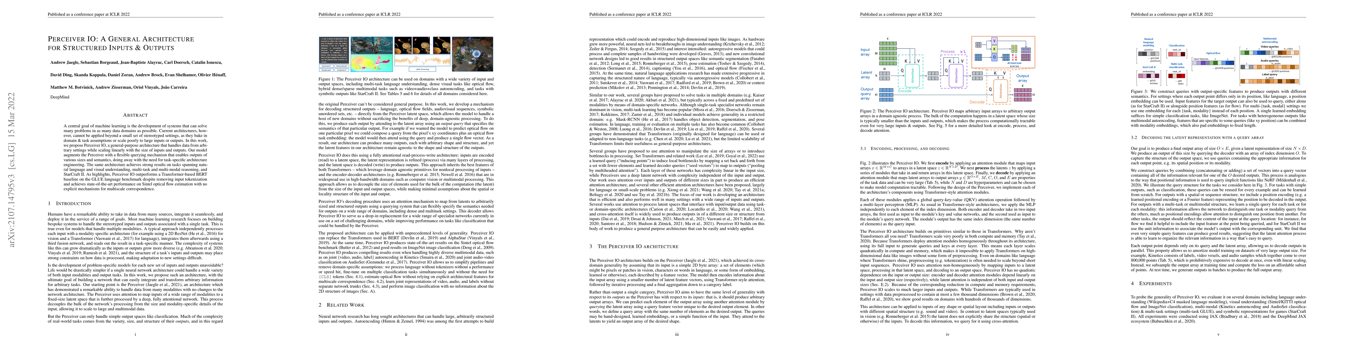 Thumbnail for Perceiver IO: A General Architecture for Structured Inputs & Outputs