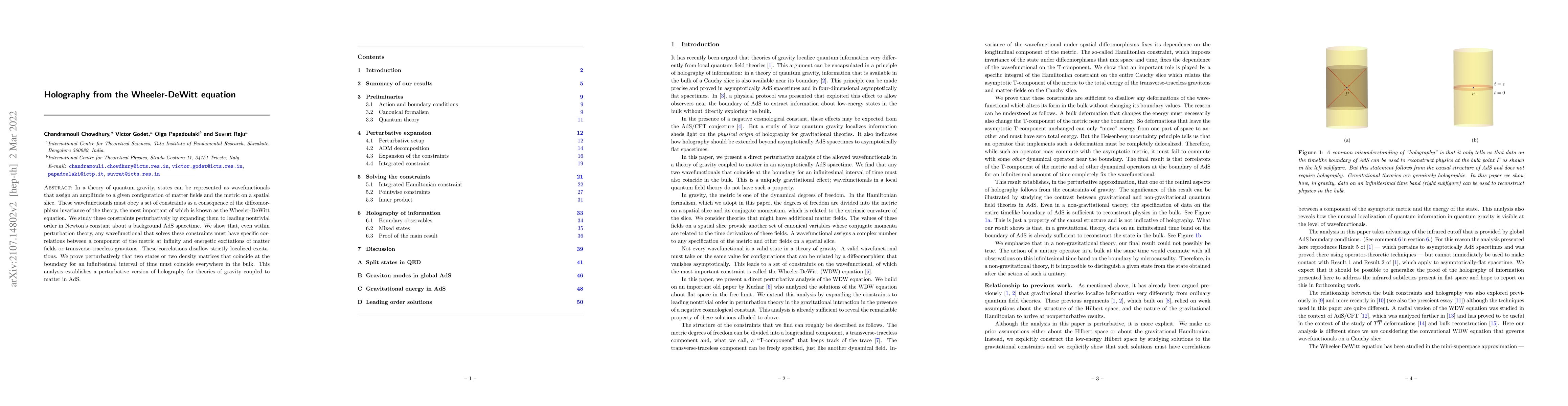 Thumbnail for Holography from the Wheeler-DeWitt equation