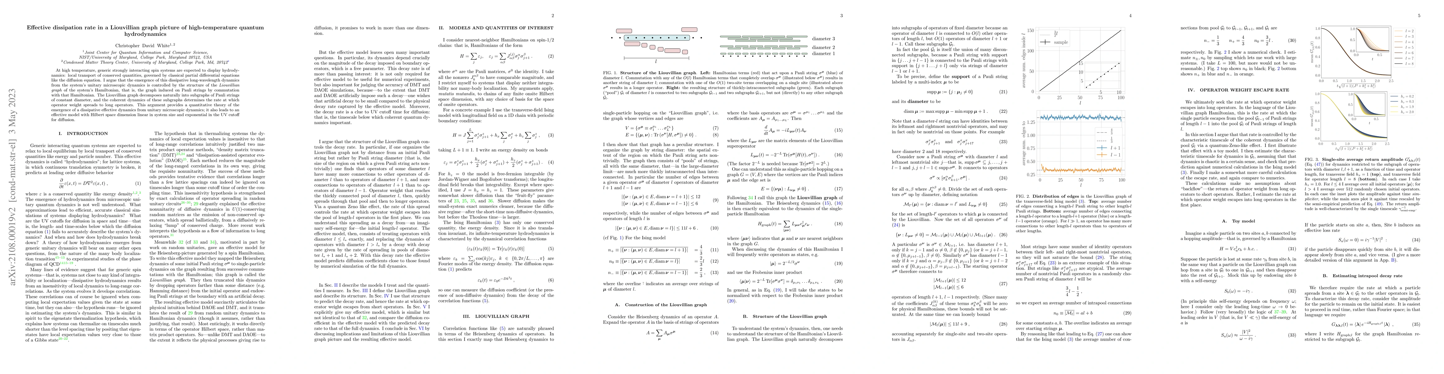 Thumbnail for Effective dissipation rate in a Liouvillian graph picture of
  high-temperature quantum hydrodynamics