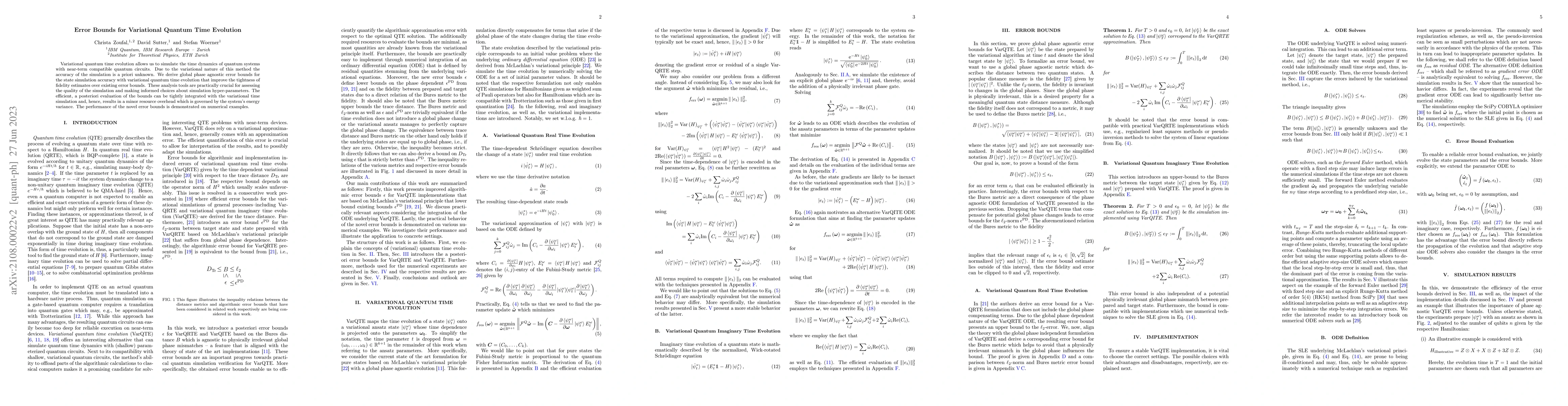 Thumbnail for Error Bounds for Variational Quantum Time Evolution
