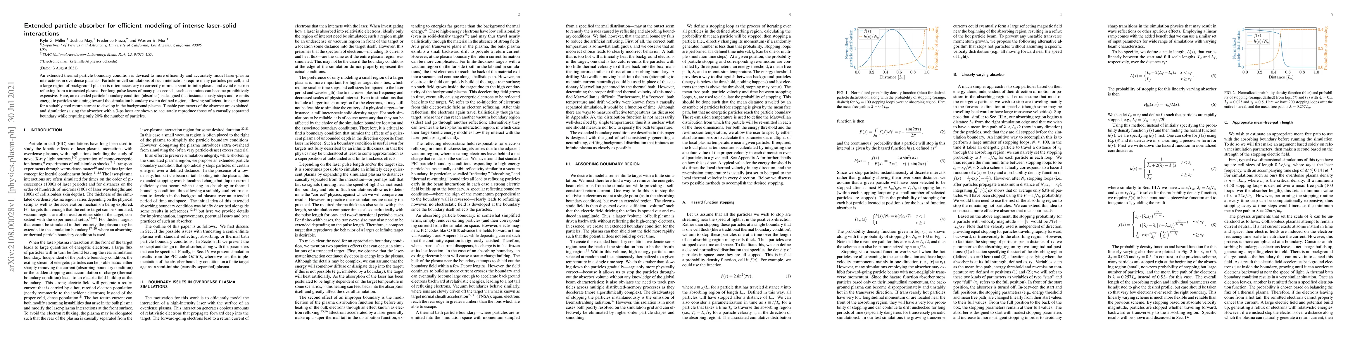 Thumbnail for Extended particle absorber for efficient modeling of intense laser-solid
  interactions