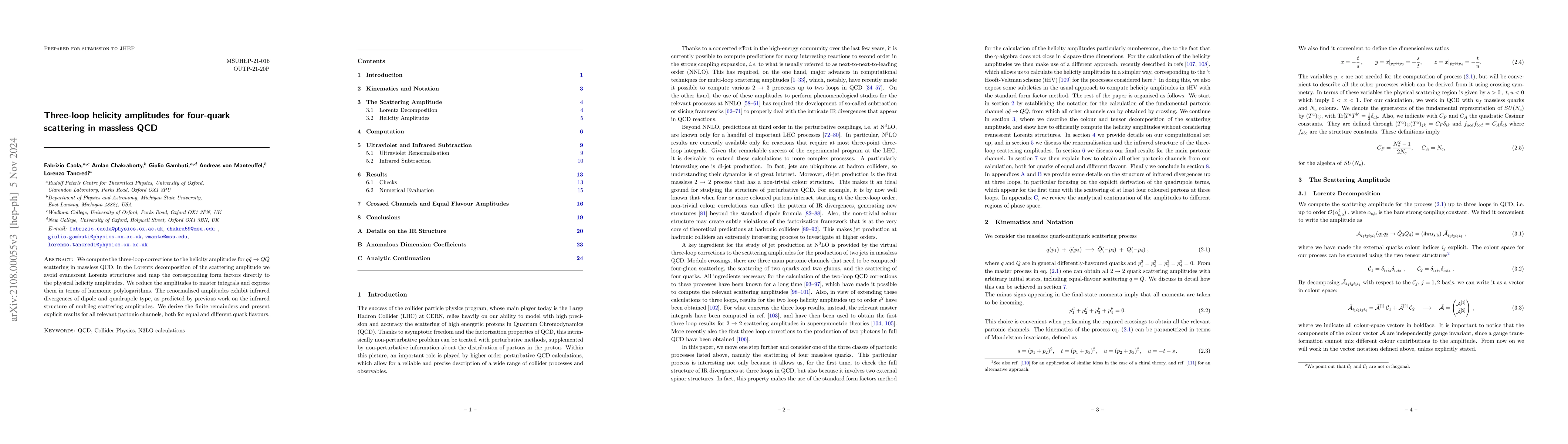 Thumbnail for Three-loop helicity amplitudes for four-quark scattering in massless QCD