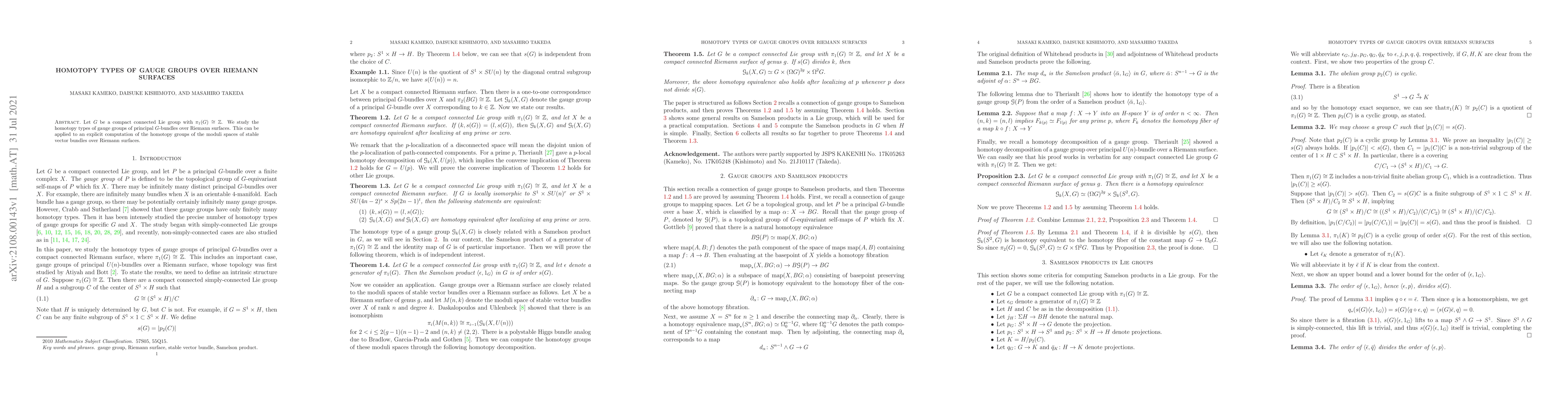 Thumbnail for Homotopy types of gauge groups over Riemann surfaces