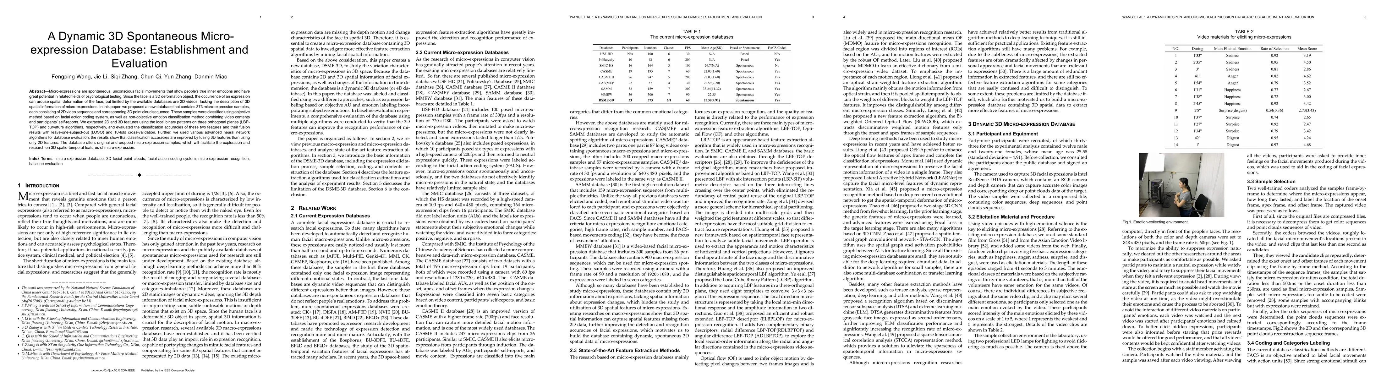 Thumbnail for A Dynamic 3D Spontaneous Micro-expression Database: Establishment and
  Evaluation