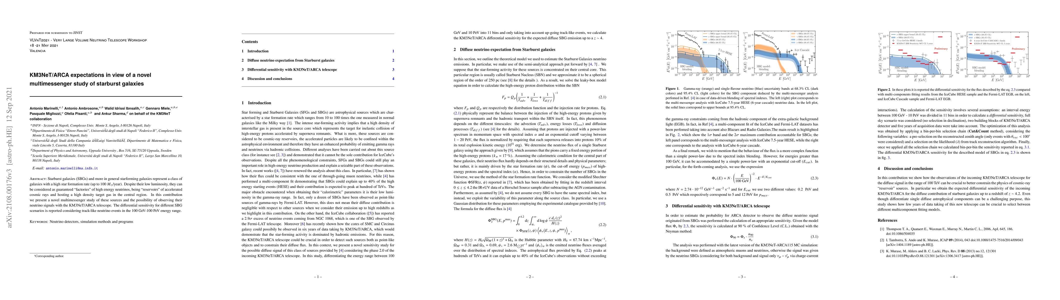 Thumbnail for KM3NeT/ARCA expectations in view of a novel multimessenger study of
  starburst galaxies