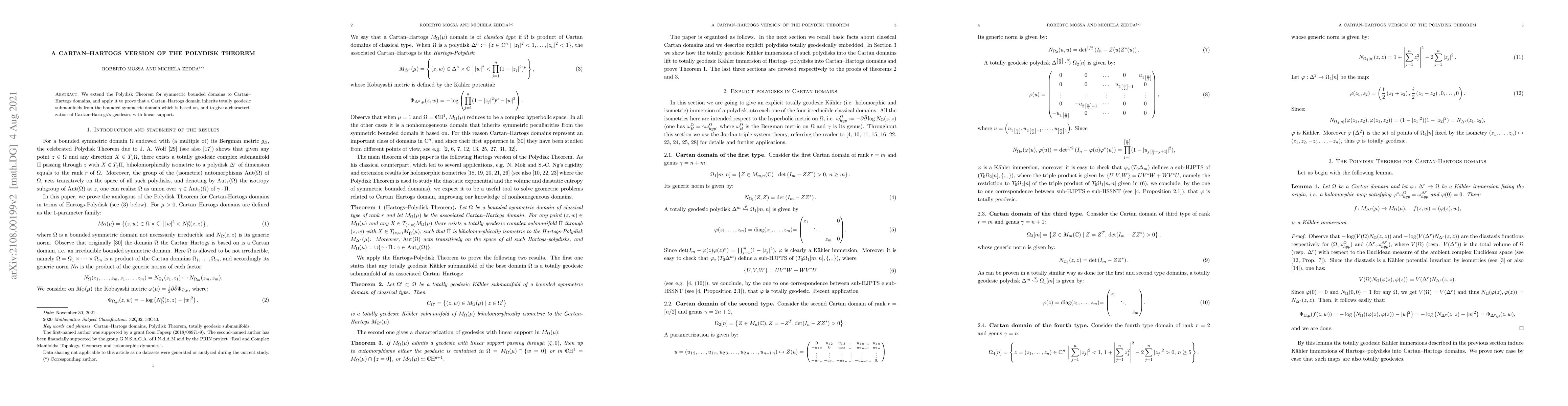 Thumbnail for A Cartan-Hartogs version of the Polydisk Theorem