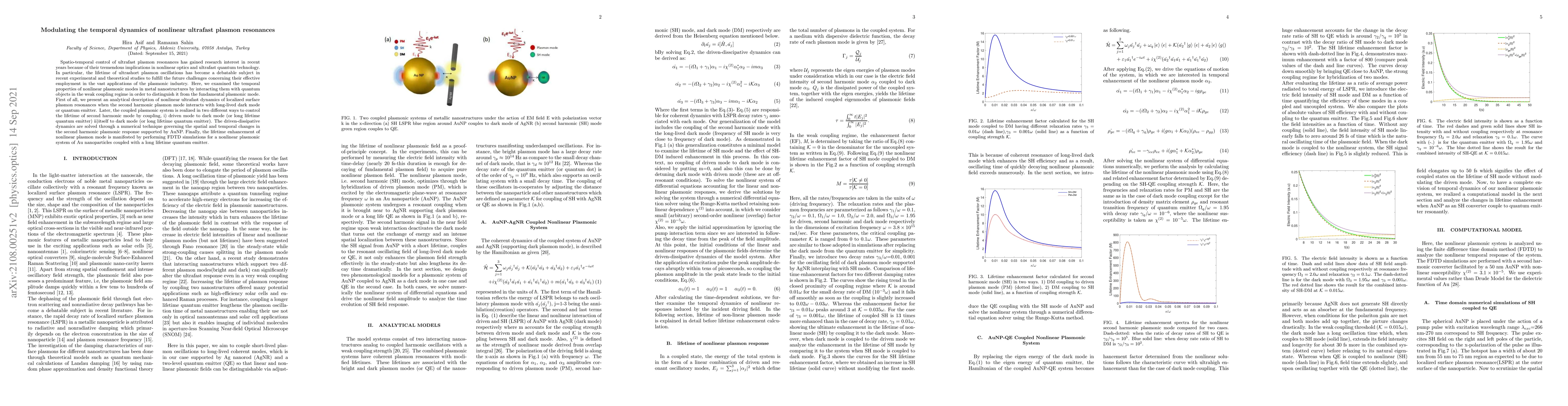 Thumbnail for Modulating the temporal dynamics of nonlinear ultrafast plasmon
  resonances