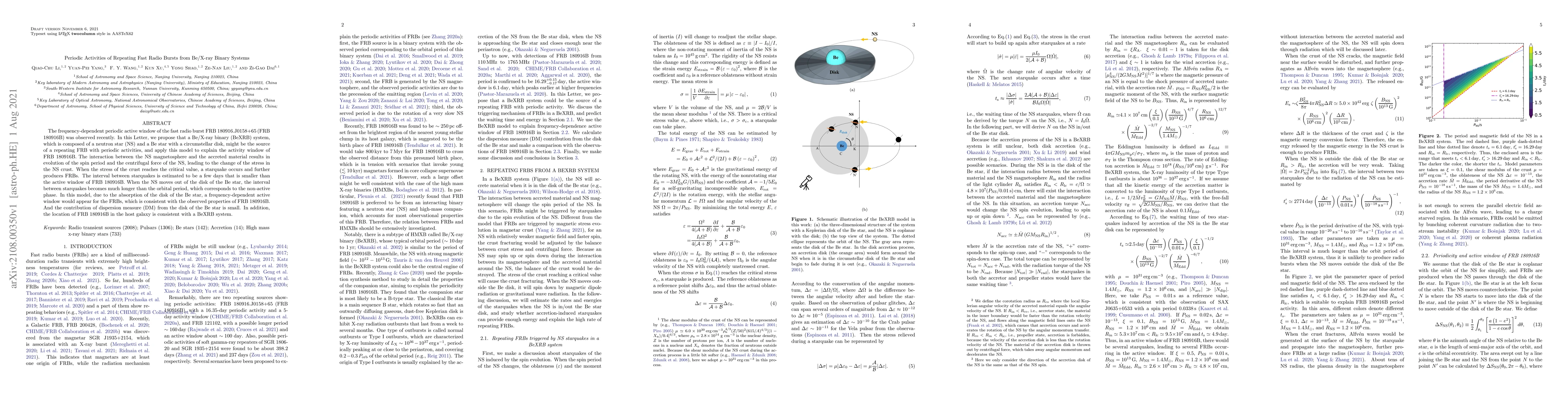 Thumbnail for Periodic Activities of Repeating Fast Radio Bursts from Be/X-ray Binary
  Systems