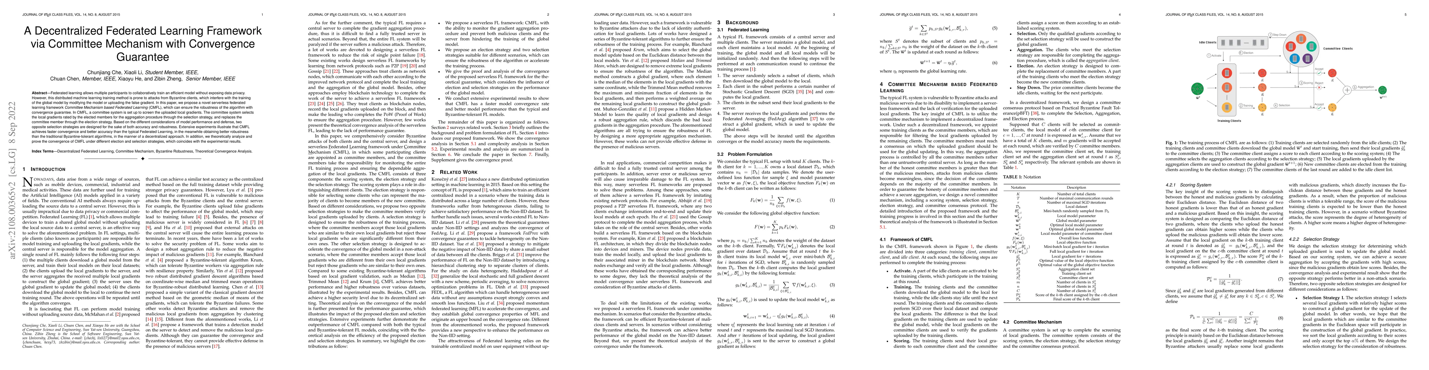 Thumbnail for A Decentralized Federated Learning Framework via Committee Mechanism
  with Convergence Guarantee