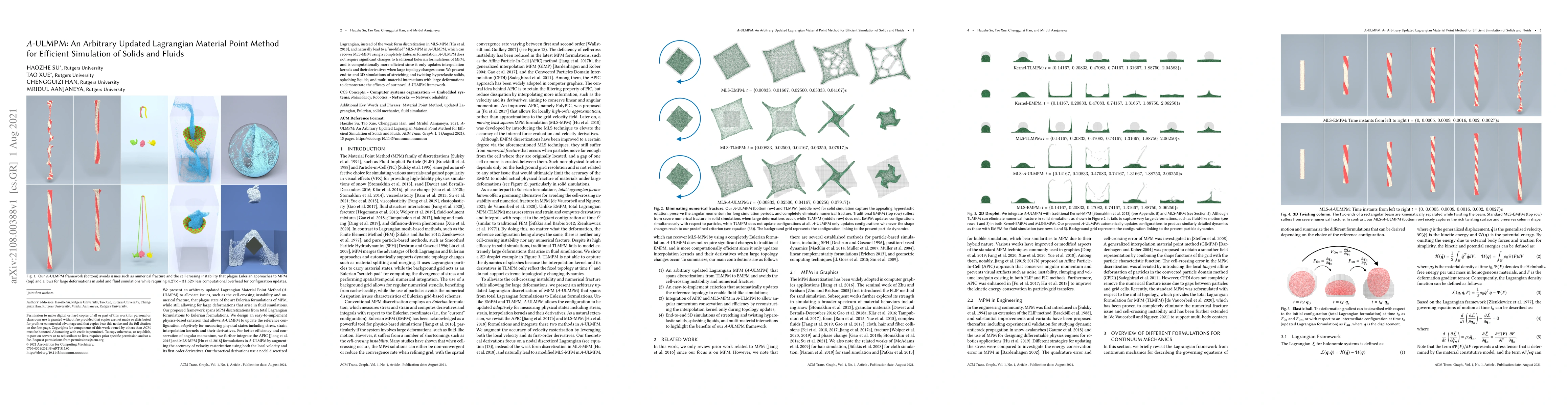 Thumbnail for A-ULMPM: An Arbitrary Updated Lagrangian Material Point Method for
  Efficient Simulation of Solids and Fluids