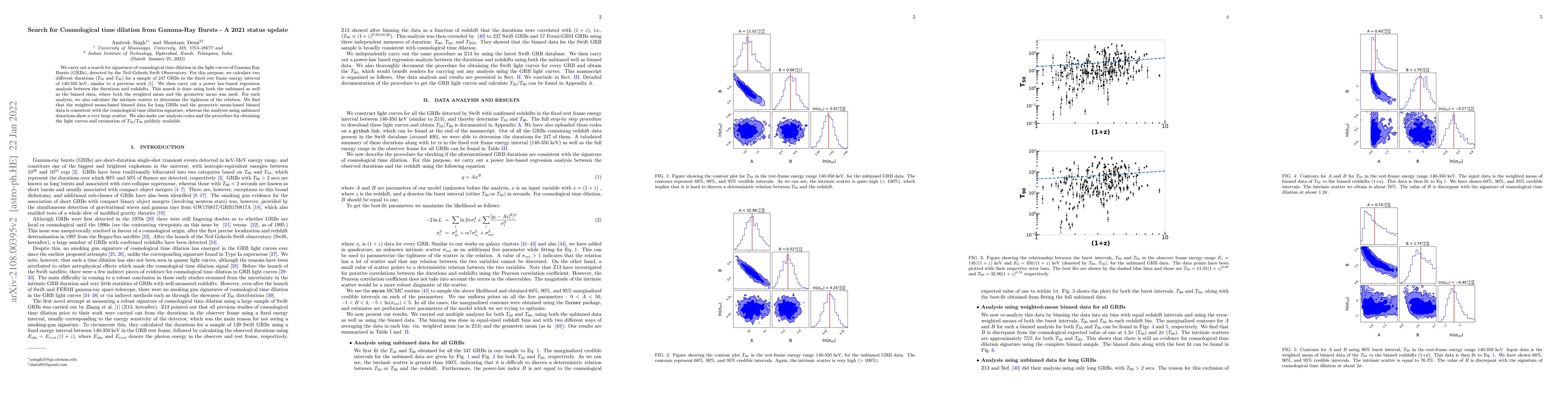 Thumbnail for Search for Cosmological time dilation from Gamma-Ray Bursts -- A 2021
  status update
