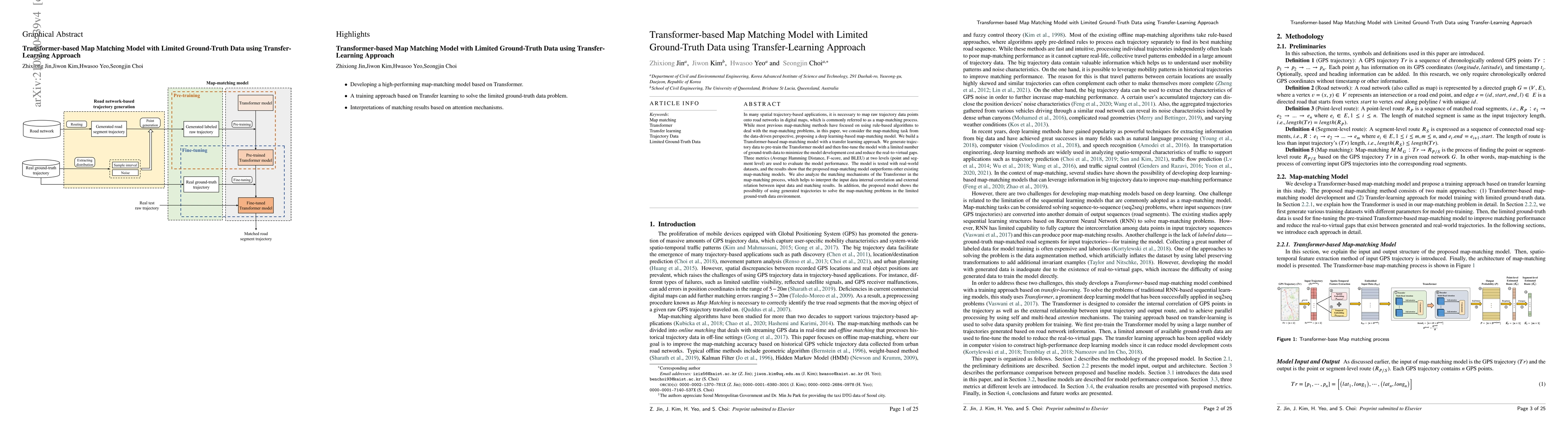 Thumbnail for Transformer-based Map Matching Model with Limited Ground-Truth Data
  using Transfer-Learning Approach