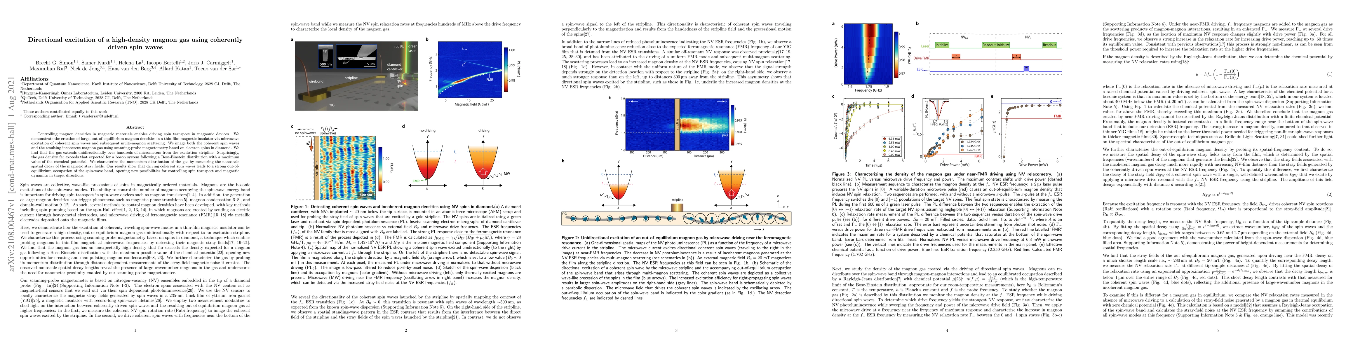 Thumbnail for Directional excitation of a high-density magnon gas using coherently
  driven spin waves