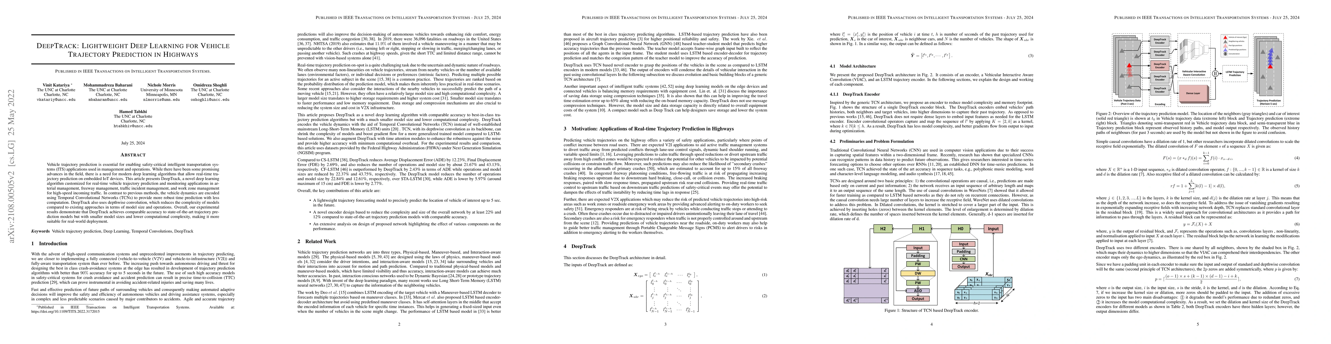 Thumbnail for DeepTrack: Lightweight Deep Learning for Vehicle Path Prediction in
  Highways