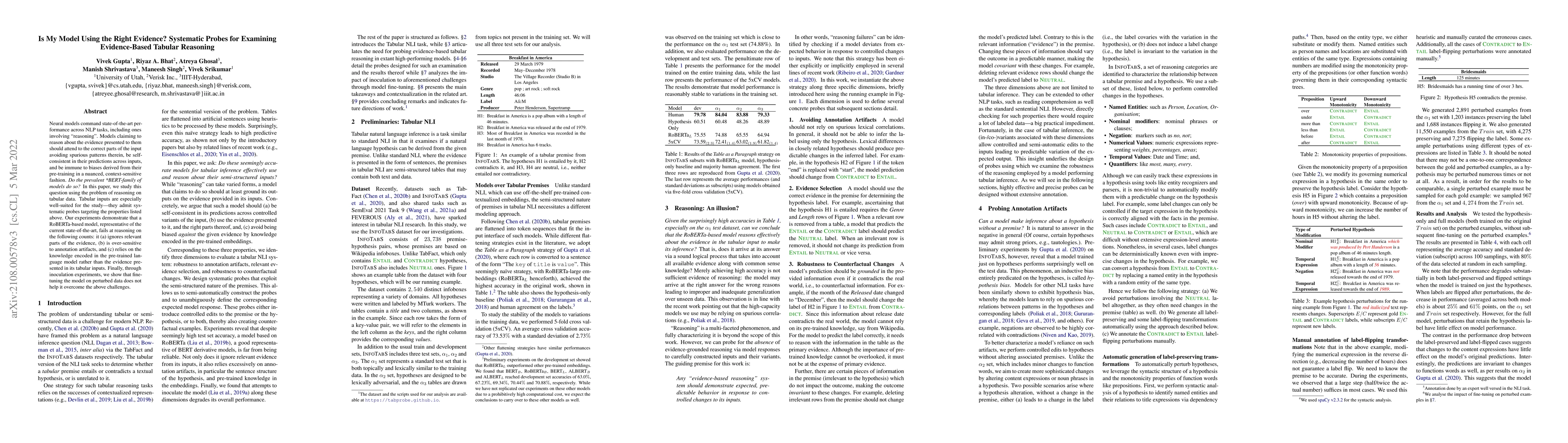 Thumbnail for Is My Model Using The Right Evidence? Systematic Probes for Examining
  Evidence-Based Tabular Reasoning