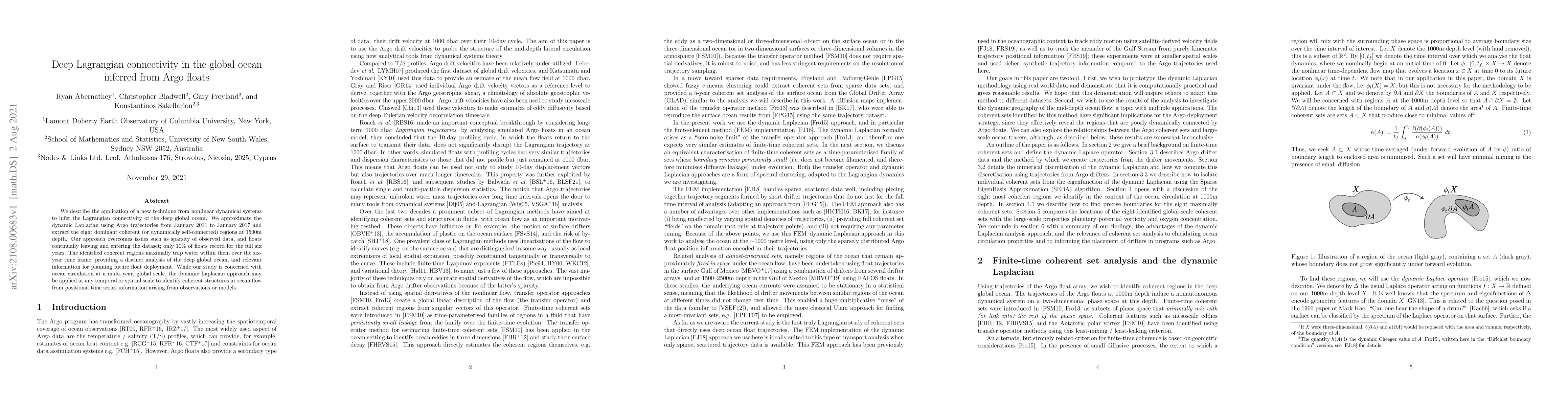Thumbnail for Deep Lagrangian connectivity in the global ocean inferred from Argo
  floats