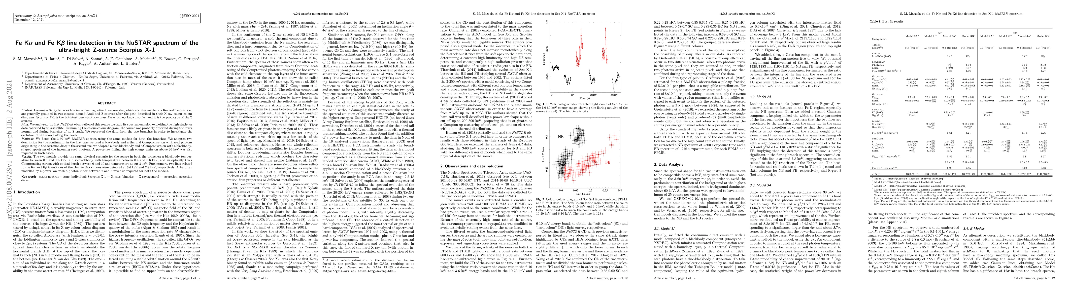 Thumbnail for Fe K$\alpha$ and Fe K$\beta$ line detection in the NuSTAR spectrum of
  the ultra-bright Z-source Scorpius X-1