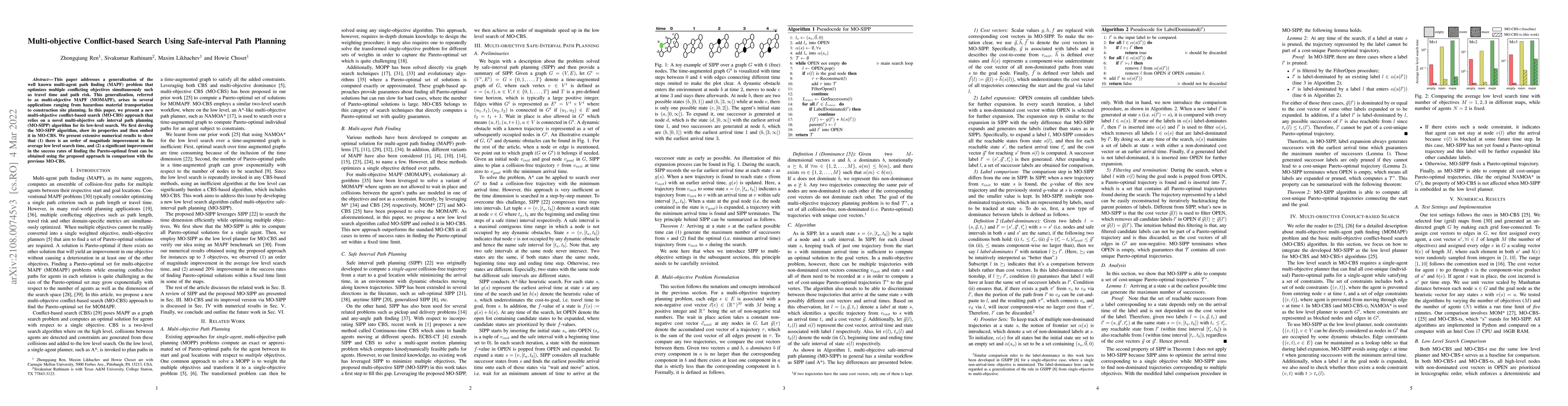 Thumbnail for Multi-objective Conflict-based Search Using Safe-interval Path Planning